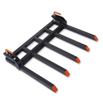 Garvee 42" Clamp-On Debris Forks for Tractor Buckets, 2500 lb 5-Tine Bucket Fork Attachment for Brush, Logs & Yard Cleanup
