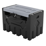 Garvee 52 Gallon Portable Diesel Fuel Tank with 12V Electric Pump, Auto Shut-Off Nozzle, HDPE, Dual Filtration, 15ft Hose, Forklift Pockets for Construction Farms - Black+Grey