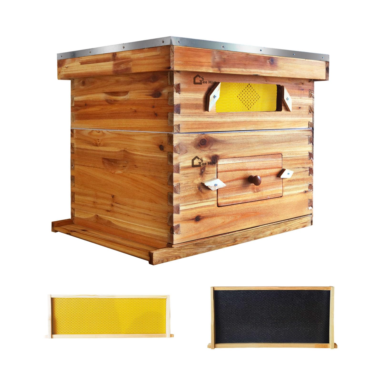Garvee 10-Frame Langstroth Beehive Kit with Acrylic Window, Beeswax ...