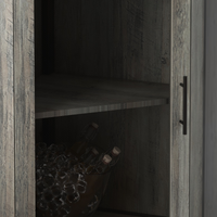 Garvee Corner Wine Bar Rack Cabinet with Detachable Wine Rack, Bar Cabinet with Glass Holder and Mesh Door, Liquor Coffe Bar Cabinet with Adjustable Shelves, ‎Grey