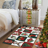Garvee Christmas Entryway Rug with Holiday Prints, Non-Slip & Washable, Low Pile, TPE Backing, Kid & Pet Friendly, 2x3 ft, Cozy Home Decor - Christmas Multicolor Red & Green