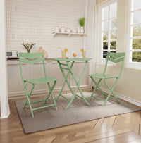 Garvee Outdoor Folding Bistro Set, Compact Patio Furniture Set for Balcony, Garden, and Deck,Green