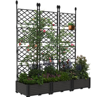 Garvee 3 PCS Raised Garden Bed with Trellis, 114.2" x 63" Plastic Planter Box for Climbing Plants, Outdoor Vertical Garden with Privacy Screen for Patio, Balcony, Backyard – Sturdy & Lightweight