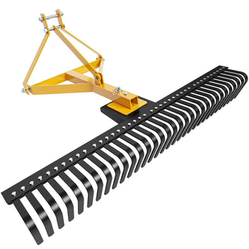 Garvee Landscape Rake for Tractor 60" Wide Coverage Hard Stainless Steel Tines 3-Point Hitch Easy Install Lawn and Garden，Rake Gravel Driveway