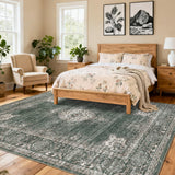 Garvee Floral Vintage Area Rug Soft Non-Slip Machine Washable Distressed Vintage Brown 10x13ft Living Room Bedroom Dining Room - Brown