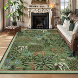 Garvee Modern Printed Area Rug Vintage Soft Low-Pile Polyester Washable Non-Shedding Non-Slip Indoor Bedroom Living Room - Light Green