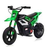 Garvee 24V Kids Electric Dirt Bike 350W Motor 10MPH Speed Rear Suspension Leather Seat Black Blue Green Red Rose White Outdoor Riding - Green