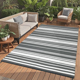Garvee Outdoor Grey 8x10 Rug Waterproof Foldable Plastic Straw UV-Resistant Heat-Sealed Edges with Carry Bag for Patio Deck Picnic Beach - Gray