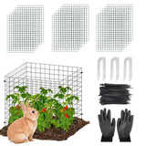 Garvee 18-Pack Heavy Duty Plant Covers with Stakes - Rust-Proof Coated Steel - Adjustable Cylindrical & Rectangular Cages - Includes Stakes, Ties, Gloves - Garden Protection for Vegetables & Flowers - Green