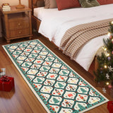 Garvee Christmas Nutcracker Runner Rug 2x6 Non-Slip Washable Polyester Soft Stain-Resistant Kitchen Entryway Accent - Beige
