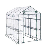 Garvee 85" x 56" x 77" Walk-In Greenhouse, Heavy-Duty Outdoor Plant Tent with UV-Resistant Weatherproof Cover, Mesh Vent Windows for Garden, Backyard & Patio, Transparent - Transparent