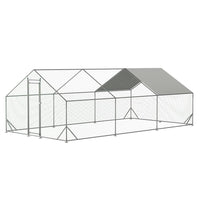 Garvee Chicken Coop Large Metal Chicken House,Walk-in Poultry Cage Chicken Run Pen Dog Kennel Duck House with Waterproof and Anti-Ultraviolet Cover (XL(10' L x 20' W x 6.56' H))