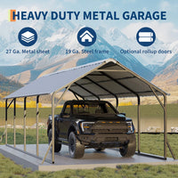 Garvee 11'x20'x9' Vertical Roof Metal Carport, Heavy Duty Steel Car Ports for All-Weather, for Full-Size Pickup Trucks, Boats, and Tractors