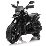 Garvee 6V Kids Electric Motorcycle with Training Wheels, Adjustable Speed 2-5 MPH, Durable Battery-Powered Ride-On Bike, Headlight & Music, Safe for Toddlers Outdoor Play - Black