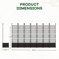 Garvee 7 PCS Raised Garden Bed with Trellis, 114.2" x 63" Plastic Planter Box for Climbing Plants, Outdoor Vertical Garden with Privacy Screen for Patio, Balcony, Backyard – Sturdy & Lightweight