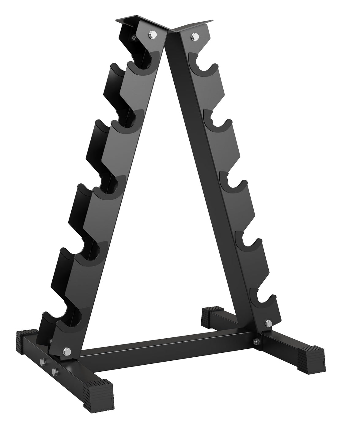 Garvee A-Frame Dumbbell Rack, 5-Tier Vertical Weight Racks for Dumbbells, Heavy Duty Steel Weight Storage Stand, Space Saving Design, Perfect for Home Gym Fitness Storage, Black