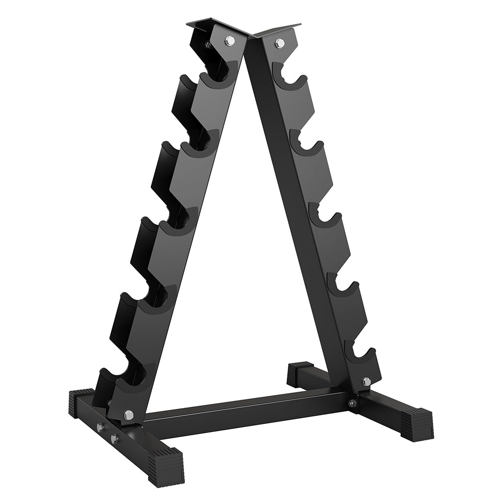 Garvee A-Frame Dumbbell Rack, 5-Tier Vertical Weight Racks for Dumbbells, Heavy Duty Steel Weight Storage Stand, Space Saving Design, Perfect for Home Gym Fitness Storage, Black
