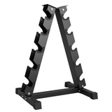 Garvee A-Frame Dumbbell Rack, 5-Tier Vertical Weight Racks for Dumbbells, Heavy Duty Steel Weight Storage Stand, Space Saving Design, Perfect for Home Gym Fitness Storage, Black - Black