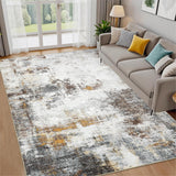 Garvee Modern Abstract Area Rug 5x7 Non-Slip Low Pile Soft Washable Carpet for Living Room Bedroom Kitchen - Brown