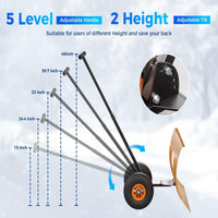 Garvee Snow Shovel with Wheels for Driveway, 20" Wide Adjustable Snow Pusher with 5-Position Angle & Height Handle, Ergonomic Back-Saving Snow Removal Tool for Sidewalks, Yards & Patios - Orange