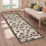Garvee Taupe Tiger 2x6  Rug Washable Runner Tropical Jungle Plant Non-Slip Low Pile Stain Resistant Taupe Hallway Kitchen Entryway - Taupe