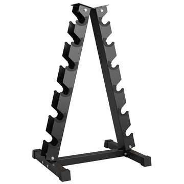 Garvee 6-Tier Dumbbell Rack, Heavy Duty Steel A-Frame Weight Racks for Dumbbells, Vertical Weight Storage Stand, Space Saving Home Gym Storage Organizer, Easy Assembly, Black