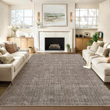 Garvee Area Rug 8x10 Machine Washable Low Pile Non-Slip Plush Soft Durable Brown Indoor Living Room Bedroom - Taupe Brown