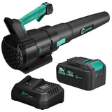 Garvee Cordless 20V Leaf Blower - 200MPH Turbo, 2-Speed, 4.0Ah Battery, Lightweight Ergonomic Handle, Overheat Protection, Lawn & Patio Use - Green & Black
