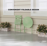 Garvee Outdoor Folding Bistro Set, Compact Patio Furniture Set for Balcony, Garden, and Deck,Green