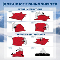 Garvee Pop-up Ice Fishing Tent for 2 Persons, Insulated & Waterproof, Sturdy Frame & Quick Setup, 210D Oxford Fabric, Windproof & Snowproof, Includes Carry Bag & Anchors, Outdoor Ice Fishing