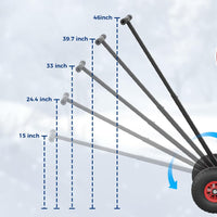 Garvee 29"W X 20"H Snow Shovel Heavy Duty Steel 5-Position Adjustable Handle 8" Anti-Skid Wheels Powder-Coated Rust-Resistant Driveway Snow Removal