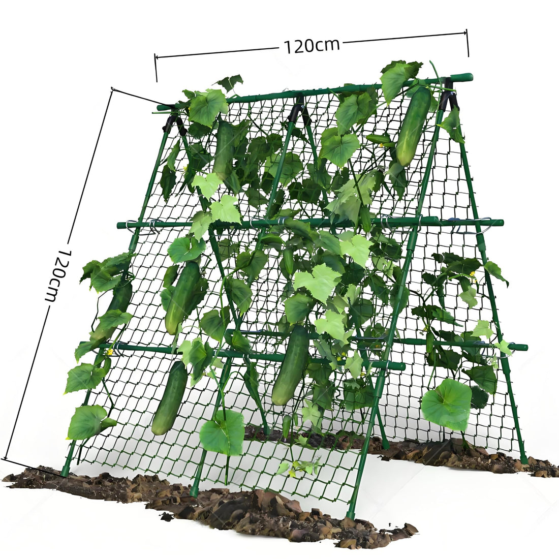 Garvee Cucumber Trellis for Garden & Raised Bed, 47"x47" Outdoor Plant Trellis for Climbing Plants, Metal Support Trellis with Net for Vines Flowers