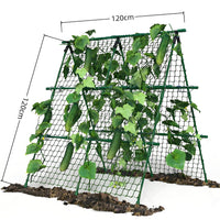 Garvee Cucumber Trellis for Garden & Raised Bed, 47"x47" Outdoor Plant Trellis for Climbing Plants, Metal Support Trellis with Net for Vines Flowers