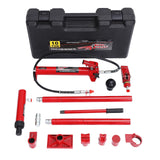 Garvee 10 Ton Porta Power Hydraulic Jack Kit with 4.6 Ft Oil Hose, Heavy Duty & Portable, HDPE Case, Automotive & Farm Use - Red