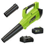 Garvee Leaf Blower Cordless Brushless- 20V Electric Leaf Blower 700CFM & 2 Speed Modes with Charger, 1*4.0Ah Battery Powered for Lawn Care,Green - Black & Green
