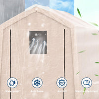 Garvee 7x10FT Outdoor Portable Storage Shed with Roll-Up Door & Vent, 240G Heavy-Duty Shelter Waterproof PE Tarp, UV-Resistant Storage Sheds for Motorcycle, Firewood, Garden and Tools