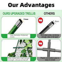 Garvee Cucumber Trellis for Garden & Raised Bed, 47"x47" Outdoor Plant Trellis for Climbing Plants, Metal Support Trellis with Net for Vines Flowers