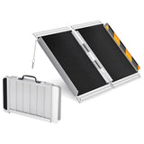 Garvee 600LB Capacity Aluminum Threshold Ramp for Wheelchairs & Scooters, Foldable Portable Design, Anti-Slip Surface, Stainless Steel Hinge, Doorways & Steps Access - 