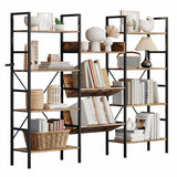 Garvee 4 Tier Industrial Bookcase - Adjustable MDF Shelves & Heavy Duty Metal Frame - Anti-Tip, Leveling Glides - 100lbs Capacity - Living Room, Office, Bedroom