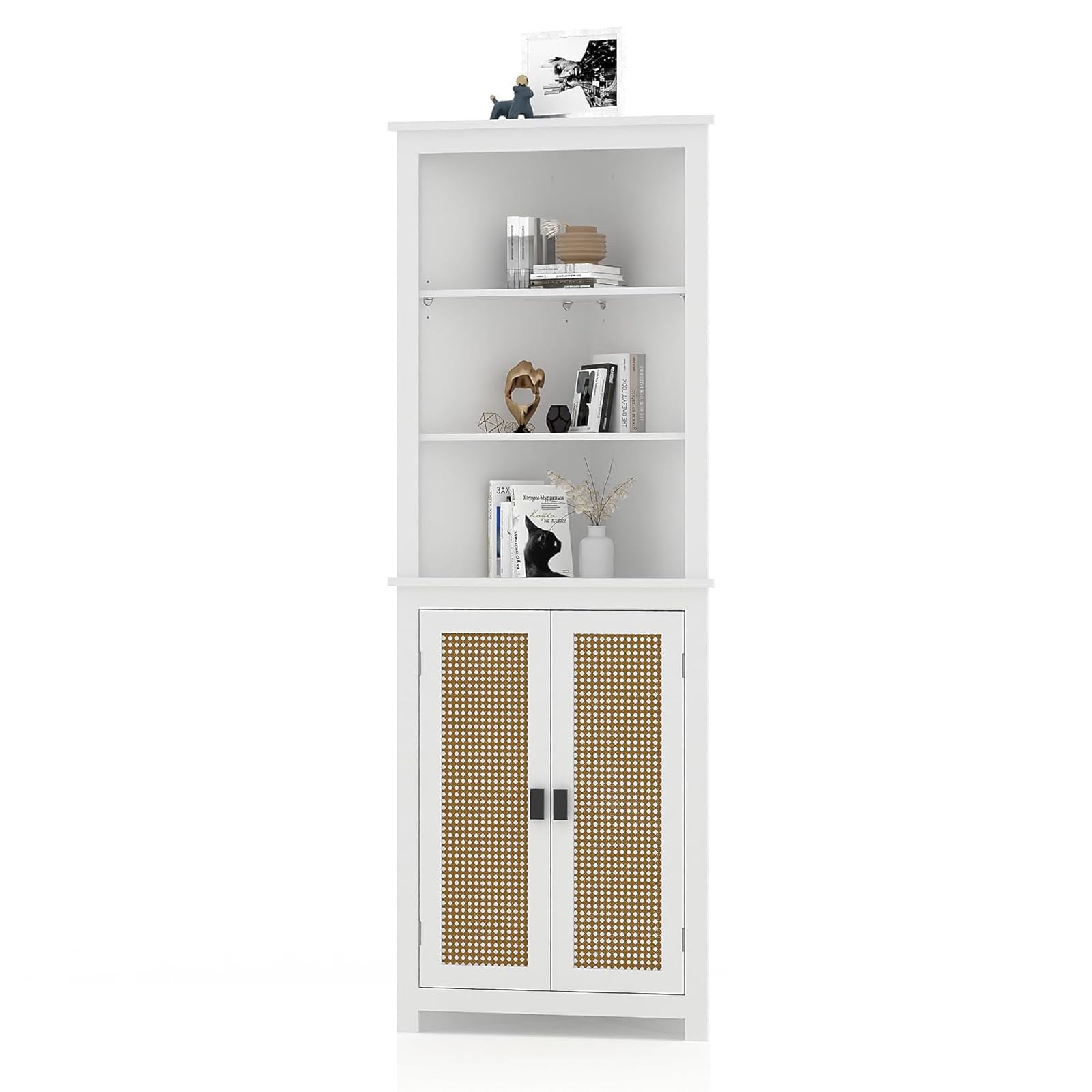 Garvee Tall Corner Cabinet 64in 7 Shelves 25 lbs for Bathroom Kitchen, image size:1600x1600