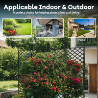 Garvee 4 PCS Raised Garden Bed with Trellis, 65.4" W x 63"Tall Plastic Planter Box for Climbing Plants, Outdoor Vertical Garden with Privacy Screen for Patio, Balcony, Backyard – Sturdy & Lightweight