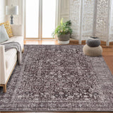 Garvee Persian Brown 8x10 Vintage Floral Boho Area Rug Large Washable Non-Slip Low Pile Faux Wool Soft Durable 8x10Ft Living Room Bedroom Dining Room - Brown