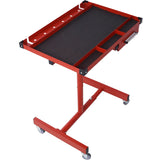 Garvee Adjustable Rolling Work Table with Drawer, Heavy-Duty Steel, Height Adjustable, 4 Swivel Casters, Rubber Corners, Portable Tool Cart for Garages
