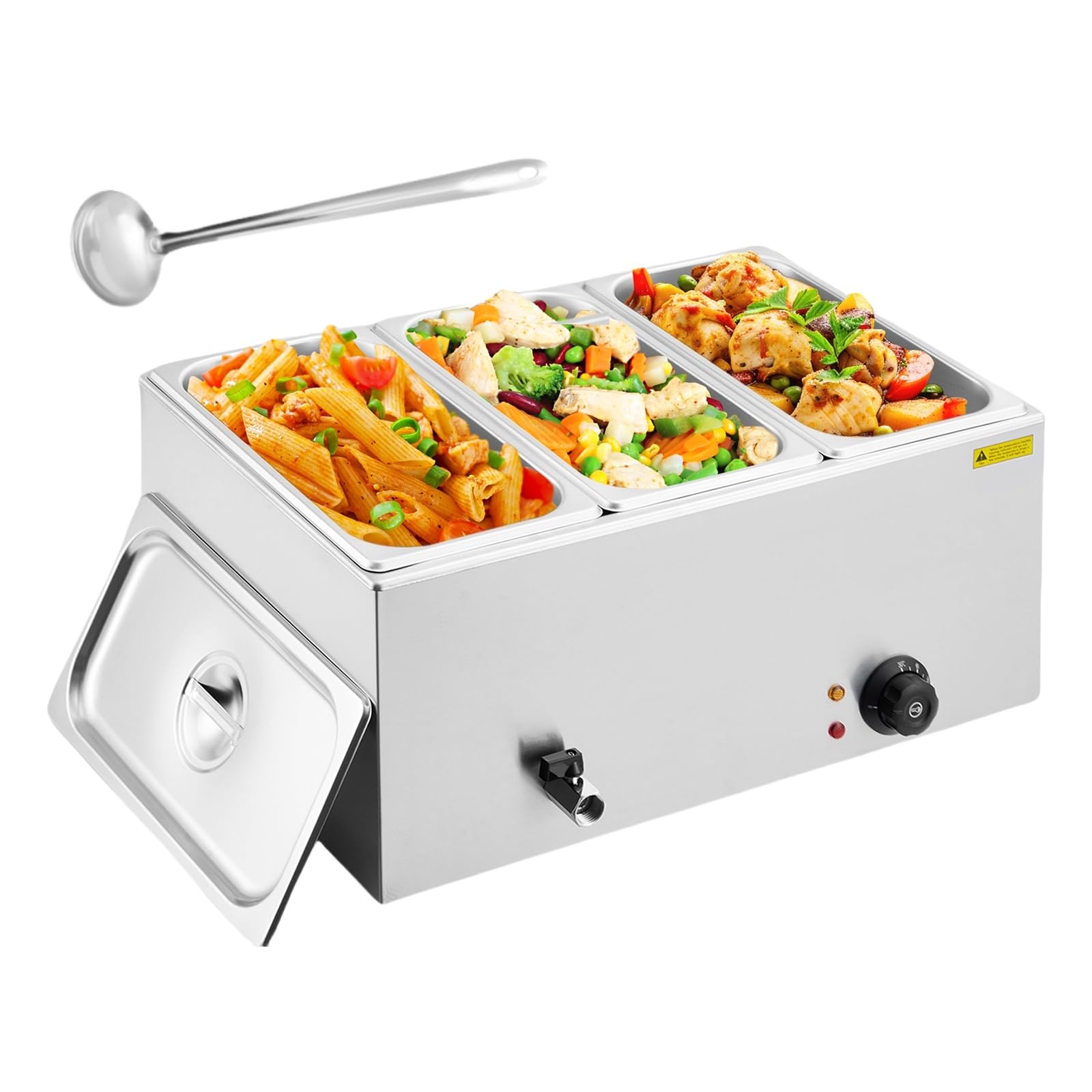 Garvee 21QT Electric Food Warmer with Triple Compartments, Adjustable ...