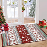 Garvee Christmas Area Rug 2x3 - Vintage Boho Medallion, Non-Slip & Washable, Soft Low Pile, TPE Backing, Lightweight Foldable - Entryway, Kitchen, Bedroom - Red