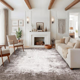 Garvee Extra Large Living Room Rugs 10x13 Non-Slip Abstract Accent Rug Ultra-Soft Pearl Velvet Low Pile Machine Washable Indoor Carpet Brown Bedroom Kitchen Office - Coffee