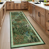 Garvee Modern Printed Runner Rug Vintage Soft Low Pile Polyester Washable Non-Shedding Non-Slip Indoor Bedroom Living Room 2x6 ft - Light Green