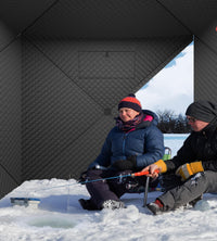 Garvee Pop-up Ice Fishing Tent for 2 Persons, Insulated & Waterproof, Sturdy Frame & Quick Setup, 210D Oxford Fabric, Windproof & Snowproof, Includes Carry Bag & Anchors, Outdoor Ice Fishing