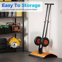 Garvee 29"W X 19.68"H Snow Pusher Shovel with Wheels,Heavy Duty Steel Snow Shovel with Wheels,Angled Blade Efficient Snow Removal With5-Position Angled Blade & Adjustable Handle for Doorway, Sidewalk