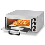 GARVEE 1800W Commercial Countertop Pizza Oven - Stainless Steel Electric Pizza Maker with Timer & Crumb Tray for Home and Restaurant Use - Silver
